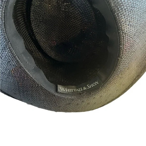 Bohemian (Whittall & Shon) Black Straw Hat with unique Print. - Picture 6 of 9